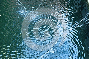 Water ripples from a garden fountain photo