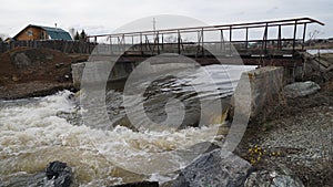 Water river nature Russia bridge iron construction