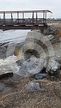 Water river nature Russia bridge iron construction