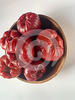 Water rose apple or Syzygium aqueum on white background