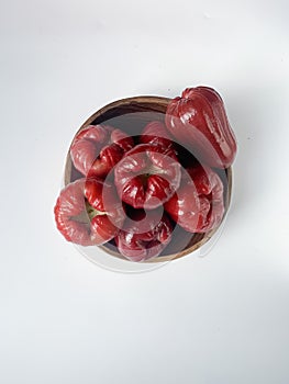 Water rose apple or Syzygium aqueum on white background