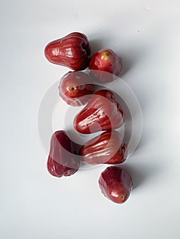 Water rose apple or Syzygium aqueum on white background