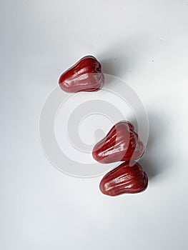 Water rose apple or Syzygium aqueum on white background