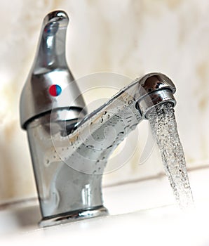 Water runing from tap