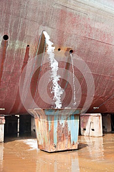 Water Running from Drill Ship