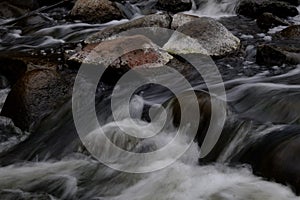 Water rushing down the river