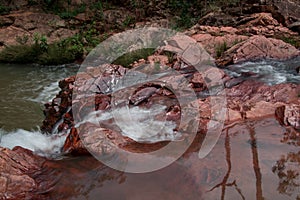 Water Rushing Down a Stream in Savannas of Brazil