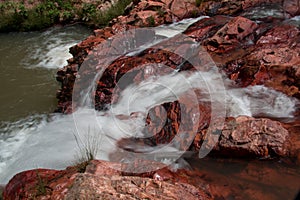 Water Rushing Down a Stream in the Savannas of Brazil