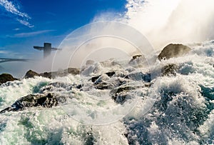 Water rushing over Niagara Falls