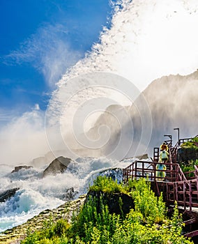 Water rushing over Niagara Falls