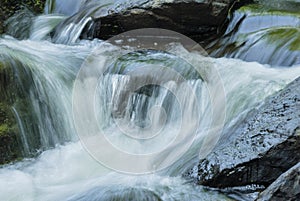 Water rushing over rocks in Blackstone Gorge