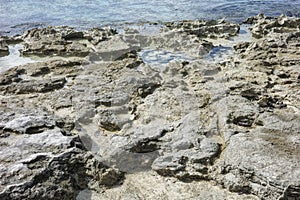 Water\'s Edge on Rugged Rocky Seashore