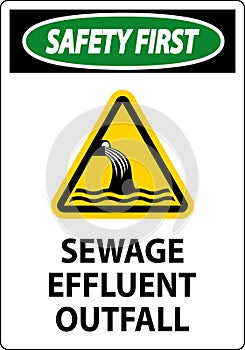 Water Safety First Sign - Sewage Effluent Outfall