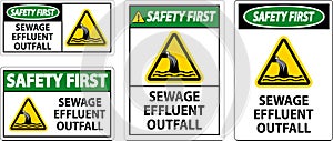 Water Safety First Sign - Sewage Effluent Outfall