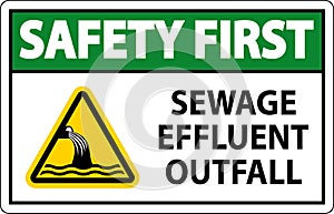 Water Safety First Sign - Sewage Effluent Outfall