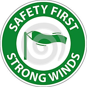 Water Safety First Sign - Strong Winds