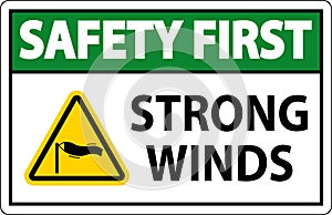 Water Safety First Sign - Strong Winds