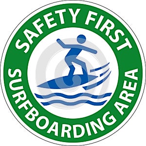 Water Safety First Sign - Surfboarding Area