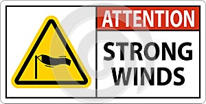 Water Safety Sign Attention - Strong Winds