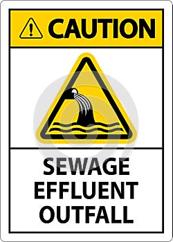 Water Safety Sign Caution - Sewage Effluent Outfall