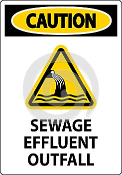 Water Safety Sign Caution - Sewage Effluent Outfall