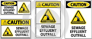 Water Safety Sign Caution - Sewage Effluent Outfall