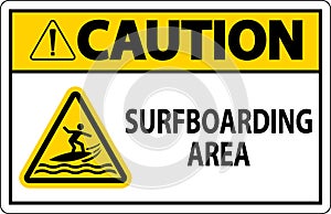 Water Safety Sign Caution - Surfboarding Area