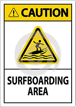 Water Safety Sign Caution - Surfboarding Area