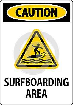 Water Safety Sign Caution - Surfboarding Area