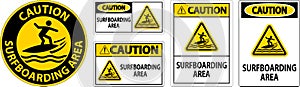 Water Safety Sign Caution - Surfboarding Area