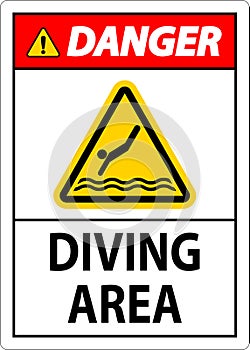 Water Safety Sign Danger - Diving Area