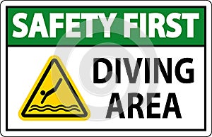 Water Safety Sign Danger - Diving Area