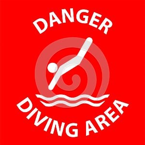 Water Safety Sign Danger - Diving Area