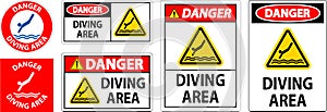 Water Safety Sign Danger - Diving Area