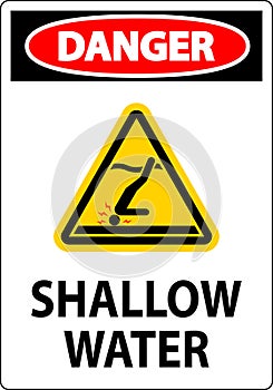 Water Safety Sign Danger - Shallow Water