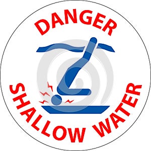 Water Safety Sign Danger - Shallow Water