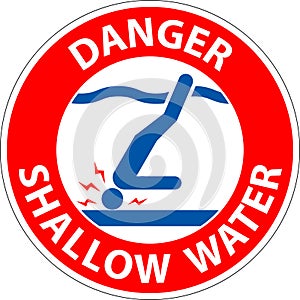 Water Safety Sign Danger - Shallow Water