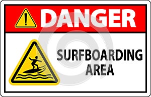 Water Safety Sign Danger - Surfboarding Area