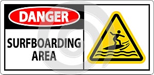 Water Safety Sign Danger - Surfboarding Area