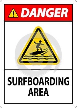 Water Safety Sign Danger - Surfboarding Area