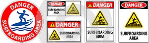 Water Safety Sign Danger - Surfboarding Area