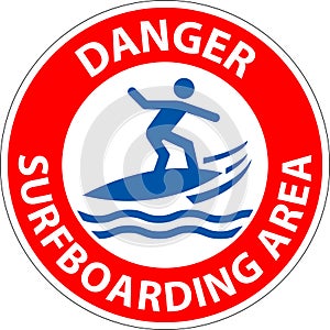 Water Safety Sign Danger - Surfboarding Area