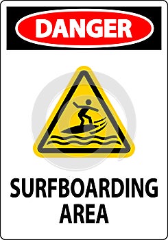 Water Safety Sign Danger - Surfboarding Area