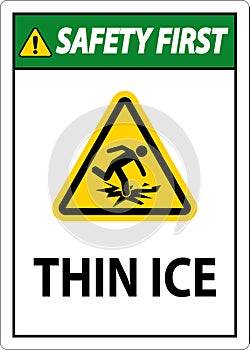 Water Safety Sign Danger - Thin Ice