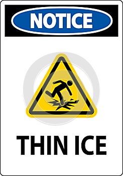 Water Safety Sign Danger - Thin Ice