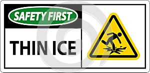 Water Safety Sign Danger - Thin Ice