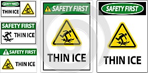 Water Safety Sign Danger - Thin Ice
