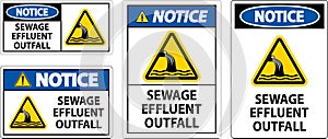 Water Safety Sign Notice - Sewage Effluent Outfall