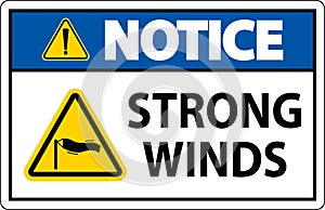Water Safety Sign Notice - Strong Winds