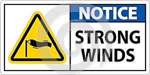 Water Safety Sign Notice - Strong Winds